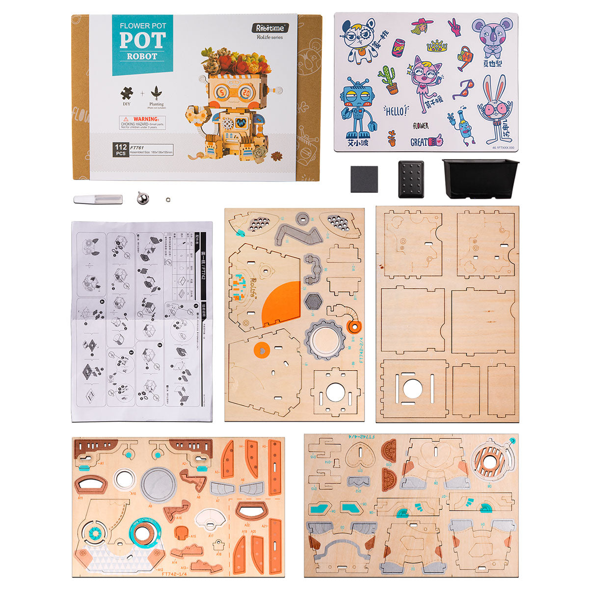 Flower Pot Toy Robot 761